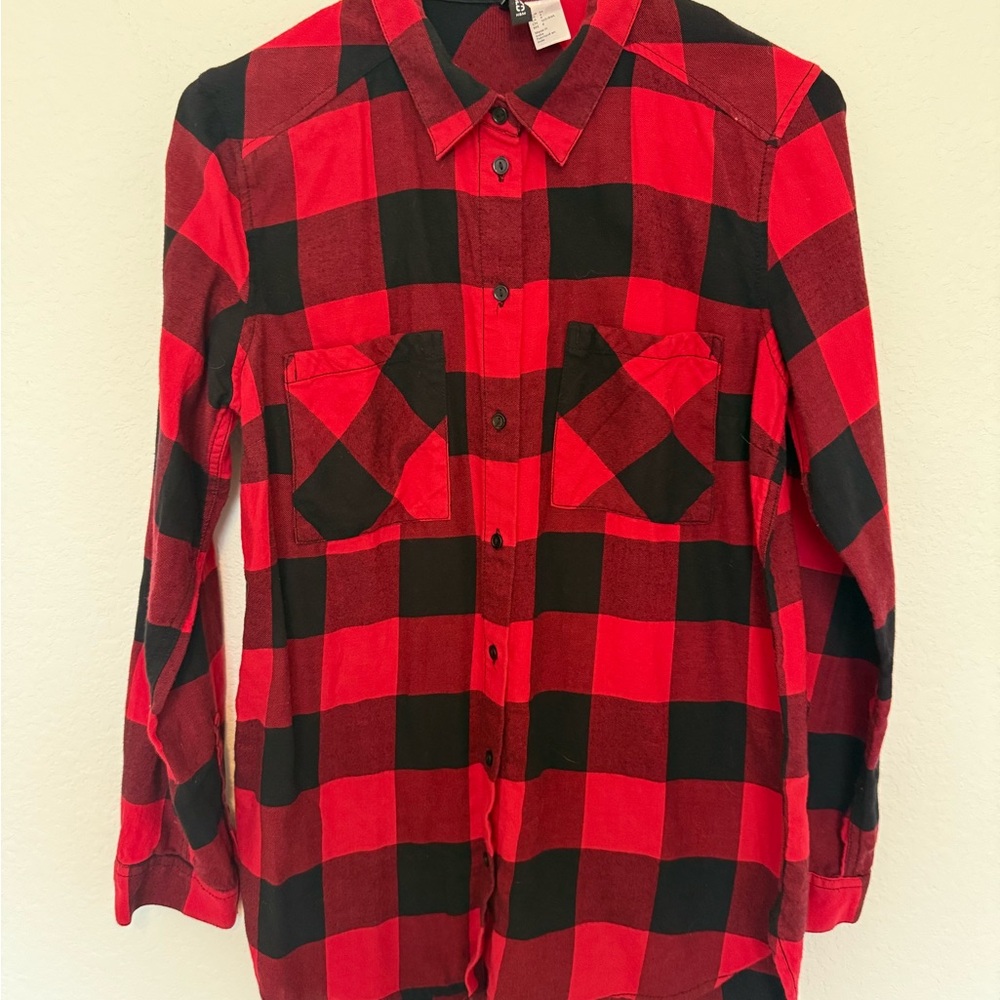 H&M Red and Black Checkered Shirt